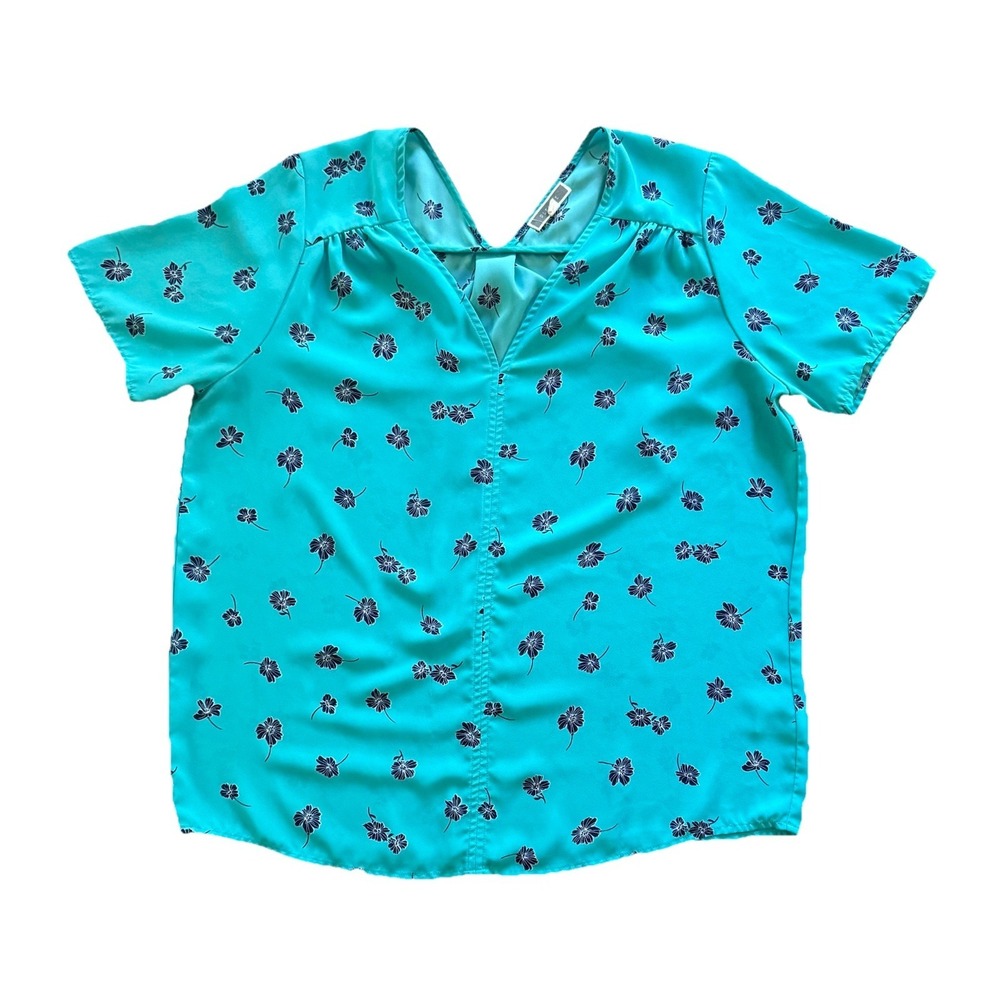 Pleione Shirt Top Women's Size Large Multicolor Lightweight Short‎ Sleeve